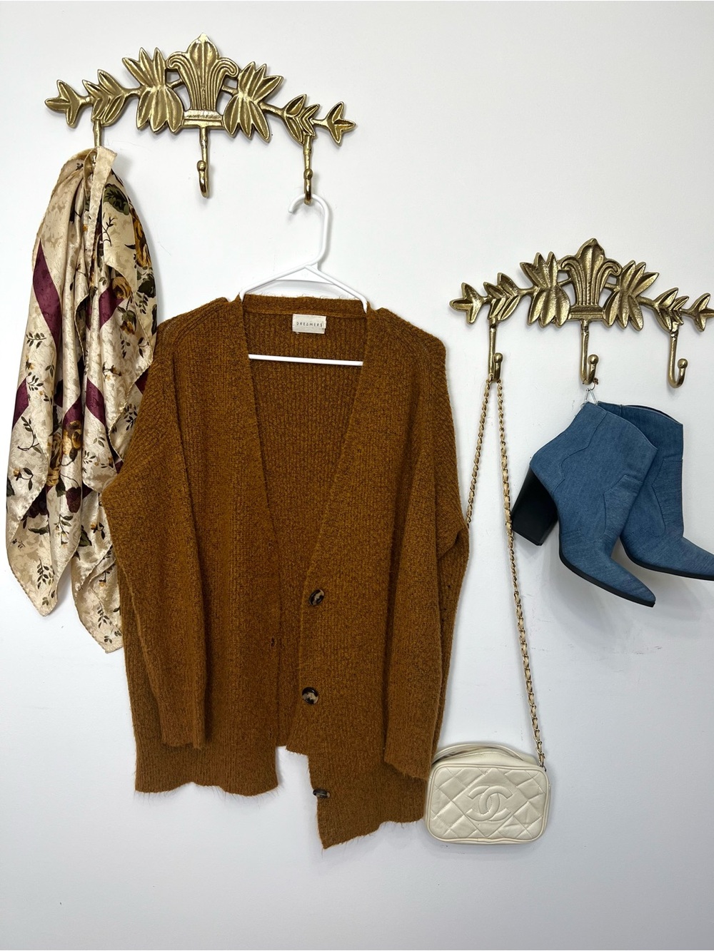 Bronze colour cardigan sweater Xl ptp 25” l 28